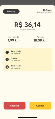 Tela App Entregador 4